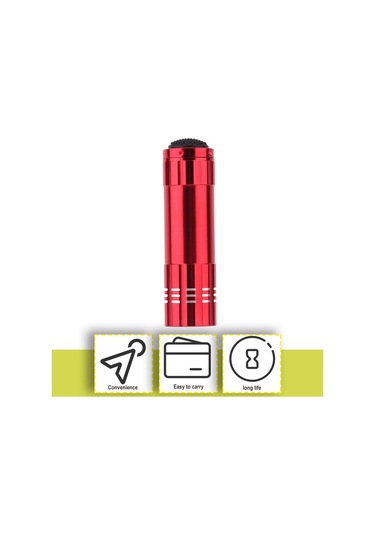 Ultra Parlak Düşük Tüketim Alüminyum Alaşımlı 9 Led'li El Feneri Meşalesi Siyah