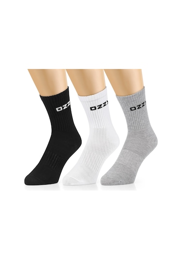 3 Çift Uzun Konçlu Tenis Spor Çorabı Asorti Paket