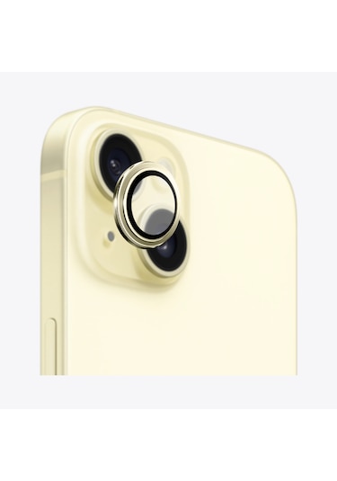 Safeus Safir Temperli Kamera Lens Koruyucu Apple Uyumlu iPhone 15 Plus Ve İle Sarı