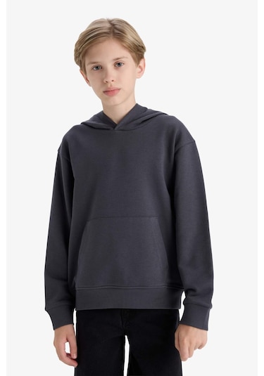 Defacto Erkek Çocuk Basic Düz Kapüşonlu Sweatshirt E9558a825auar126 Antrasit Defacto Erkek Çocuk Basic Düz Kapüşonlu Sweatshirt E9558a825auar126 Antrasit