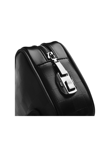 Wiwu Phantom Serisi Numerik Kilitli Yandan Fermuarlı Taşınabilir Mobil Aksesuar Çantası Siyah Siyah