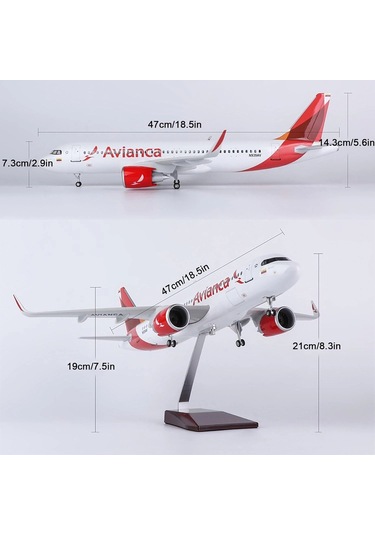 1/80 Ölçek Airbus A320 Neo Avianca Airlines 47 Cm Model Uçak