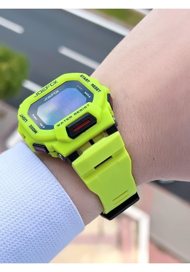 Joefox G-shock Kasa Yeşil-Siyah Digital 5 ATM Spor Kol Saati J-gs08