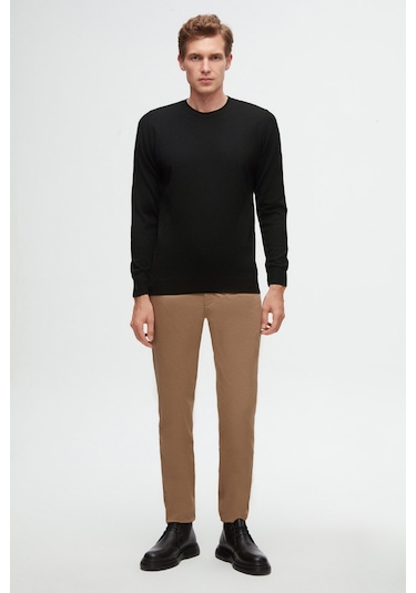 Twn Slim Fit Koyu Bej Armürlü Chino Pantolon 5ecc3s208232m Bej