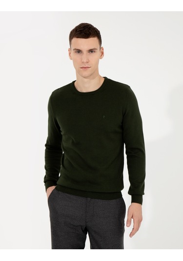 Pierre Cardin Erkek Koyu Yeşil Kazak /triko 50257290-vr079 Koyu Yeşil