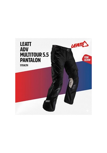 Leatt Adv 5.5 Multi-tour Kısa Siyah Motosiklet Pantolonu