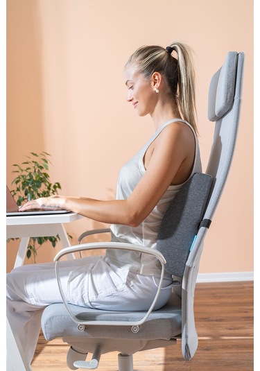 Ortopedik Sünger Bel Yastığı Ofis Araba Koltuk Yastığı Bel Destek Minderi 35x34x12 Cm