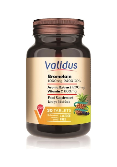 Validus Bromelain 1000 Mg 2400 Gdu Aronia 200 Mg 30 Tablet Diğer