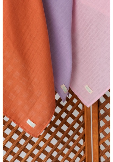 3'lü Organik Pamuk Müslin Örtü Seti Unisex Pudra Pembe, Lavanta, Tarçin 3 Adet 75x85 CM Karışık