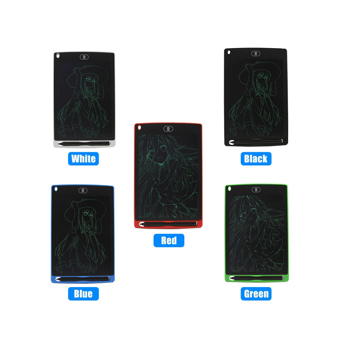 Hombey 8.5 İnç Lcd Elektronik Yazma Tahtası - Parlak Ekran, Tek Tuş Silme, Taşınabilir, Çocuk Ve Ofis Kullanıma Uygun Siyah Diğer