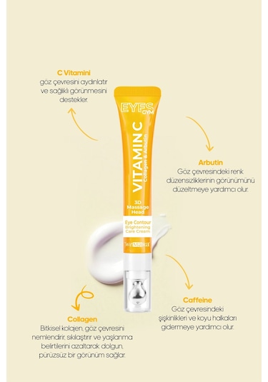 Wemara Vitamin C & Brightening Sarı Masaj Başlıklı Göz Kremi 18 Ml