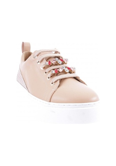 Dgn Es863-23y Kadin Kalin Renkli Kristal Taşli Sneakers Ayakkabi ES863-2007-R12632 Ten