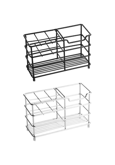 Geeroyoo Stainless Steel Banyo Diş Fırçası Tutucu - Elektrikli Diş Fırçası İçin 6 Bölmeli, Delme Yok Kurulum, Organize Depolama Rafı Siyah Diğer