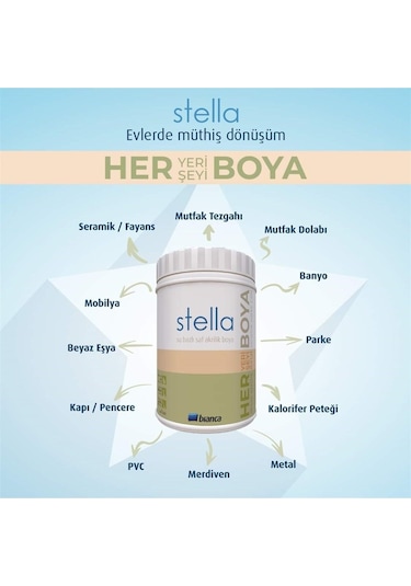 Stella Su Bazlı Saf Akrilik Boya 1 Lt Renk 0638 Diğer