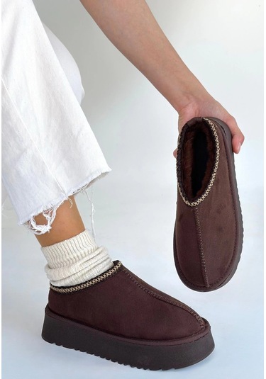 Biçomi Foyk Kahverengi Süet Bot Çok Renkli