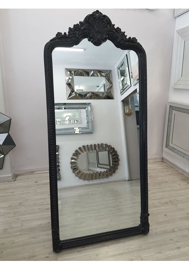 Ayna Denizi Princess Black Model Siyah Renk Dekoratif Ayaklı Boy Aynası Siyah