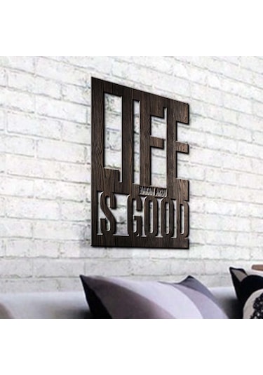 Kişiye Özel Life İs Good Ahşap Duvar Yazısı - 1