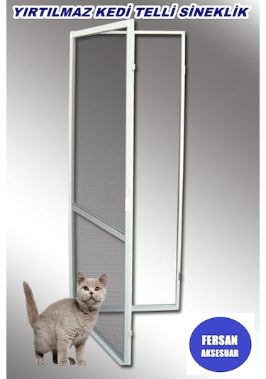 Yırtılmaz Kedi Telli Pet Tül Menteşeli Sineklik Takımı Kapı