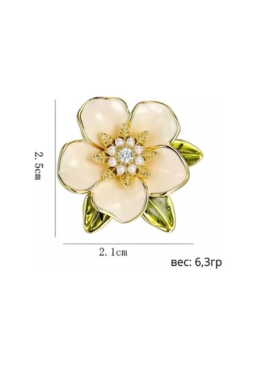 Bijoubijou Kadın Broşları 2'li Paket Çiçek 250613480 Altın Rengi