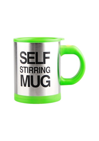 Kişiye Özel Kendini Karıştıran Mikser Kupa Termos Bardak Yeşili - Çok Renkli