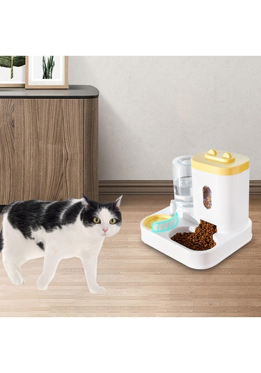 Homyl Tavşanlar Için 2'si 1 Arada Otomatik Pet Suluk Sarı