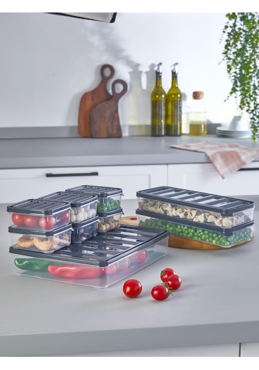 9'lu Set Buzdolabı Organizeri 1x2500ml, 2x1000ml, 6x250ml