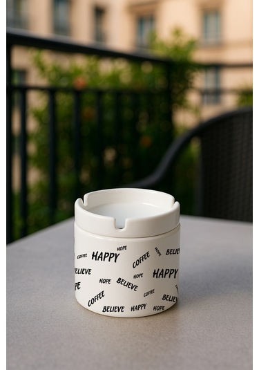 Porselen Baskılı Küllük - Believe