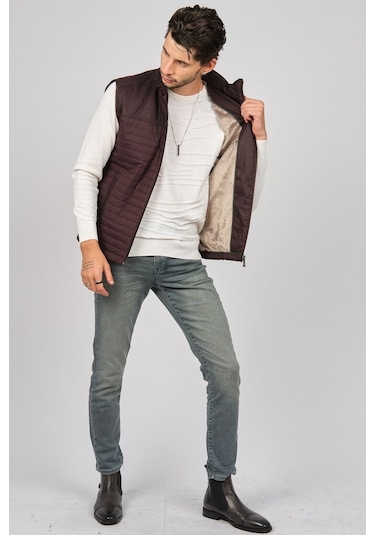 Daynax Erkek Içi Kürklü Cep Detaylı Yelek 492908 Bordo Bordo