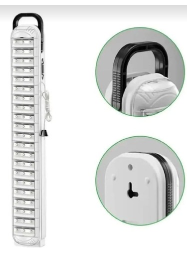 63 Ledli Çekmeli Ipli Fener Şarjlı Işıldak 2 Kademeli Aydınlatma Kamp El Feneri Beyaz