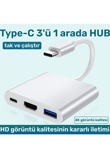 Xuweiwei Simli Usb C Den Hdtv Adaptörü 4k 100w Pd Usb 3 0 Portlu Dijital Av Dönüştürücü Macbook İpad İphone Uyumlu 15 Tabletler İçin