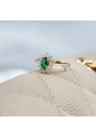 1 05 Karat Zümrüt Yeşili Taşlı 0 30karat Pırlanta Signty Taşlı Vintage Tasarım 925 Ayar Gümüş Yüzük