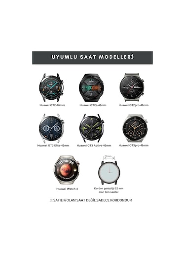 Huawei Watch Gt2 E Pro Gt3 Pro Gt4 Deri Saat Kordonu 22mm Crazy