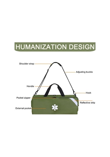 Tongxida Yeşil Oxford Kurtarma Çantası - 26x54x22cm İlk Yardım Paketi, Acil Durumlar İçin Taşınabilir Çanta, Çok Renkli Çok Renkli
