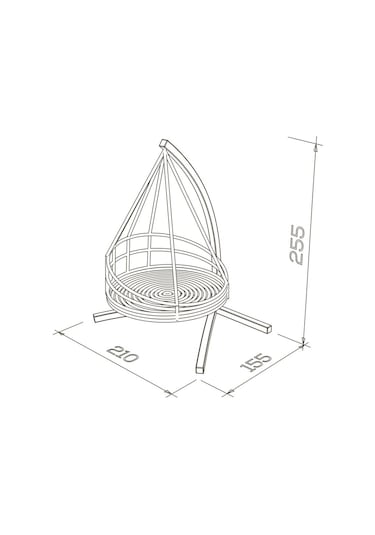 Bade Klasik Ladin Ahşap Örgülü Salıncak - Bahçe, Balkon Ve Teraslarda -krem Krem