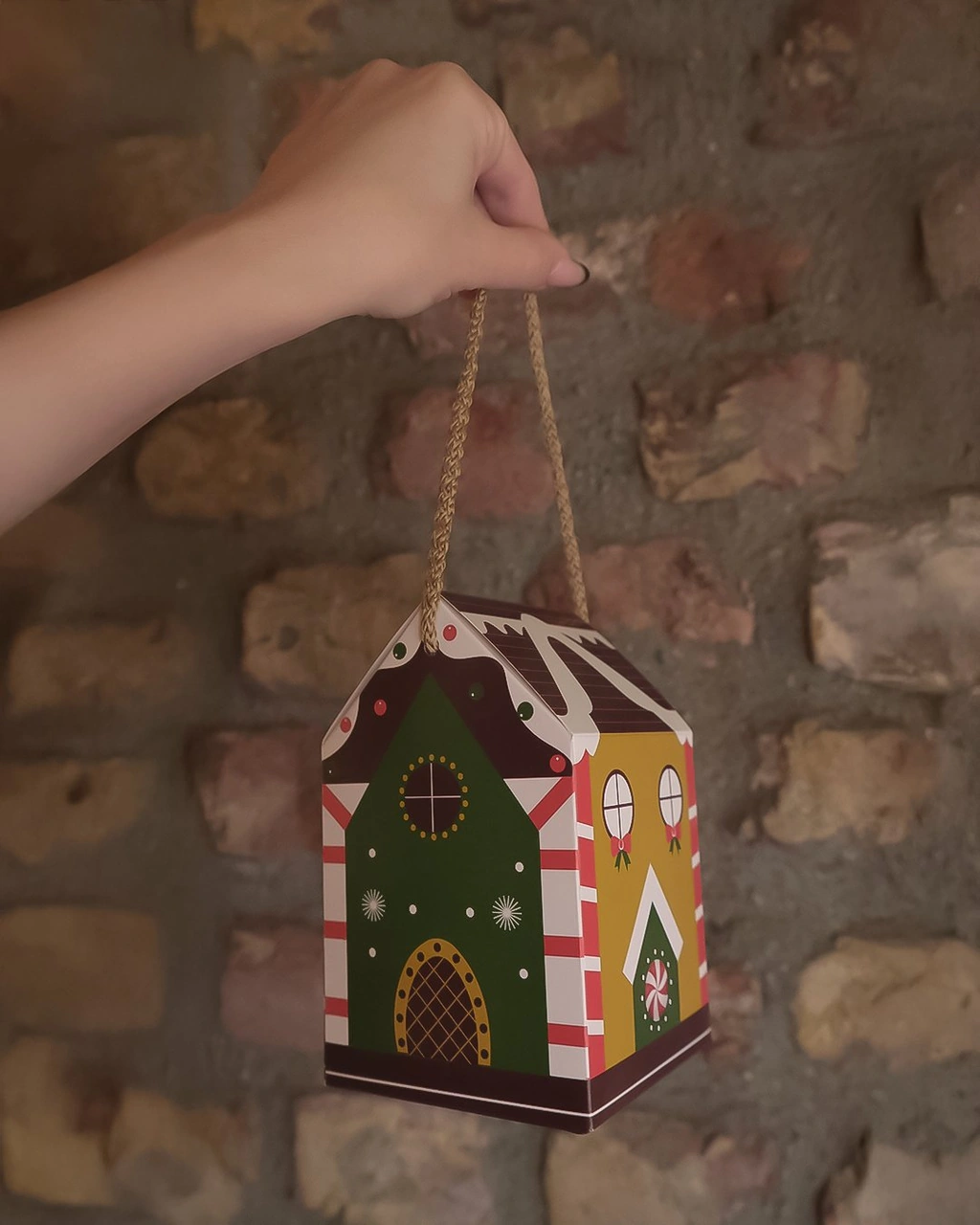 Yılbaşı Ev Tasarımlı Kutu Çanta, Yeniyıl, Parti, Hediye Çantası,