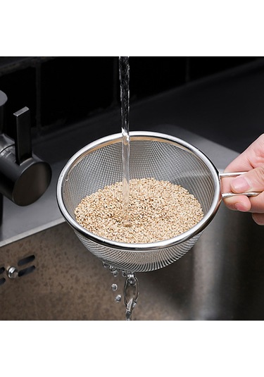 Konesam Stok Çelik Mini El Kolu Sepet, Leblebi Susam Yıkama, Süzme Ve Süzgeç Aleti, Gıda Süzme Sepeti Diğer