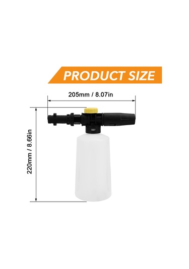 Gajeena Karcher K Serisi K2-k7 Uyumlu 750ml Köpük Spreyi - Konsantrasyon Ve Genişlik Ayarlı, 60-160 Bar Basınç Aralığı