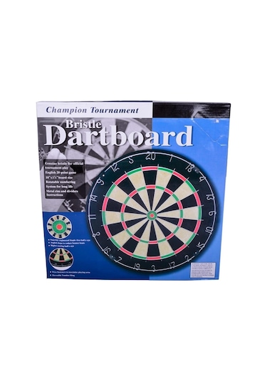 Avessa Domuz Kılı Dart Tahtası Profesyonel Dart Seti 6 Adet Ok Da