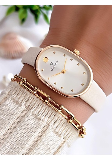 Coliseum Deri Kordon Vintage Seri Kadın Kol Saati+bileklik Hediyeli Cl8104.bm5 Sarı