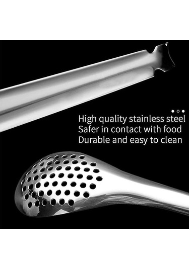 Fastbuy Küresel Kaşık 2'li Paslanmaz Çelik Moleküler İzlenebilir Gümüş Kaşık