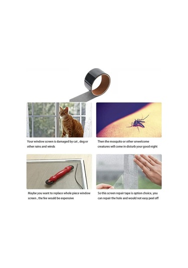 Hfambition Fiberglas Kumaş Tenelik Tamir Bandı - Siyah 5cmx200cm, Dayanıklı, Işık Ve Havalar Geçirir, Perde/ayna Teneli Tamiri İçin