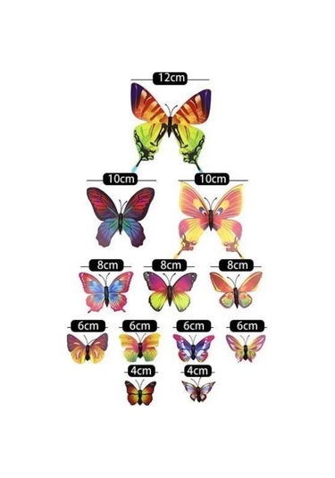 Gregorange Dekoratif 3d Kelebekler 48 Adet, İç Mekan Çıkartmaları, 334286637 Kırmızı