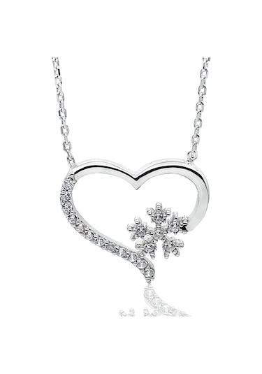 Chavin Kalp Kartanesi Kar Tanesi Zirkon Taşlı Gümüş Kolye Ct34