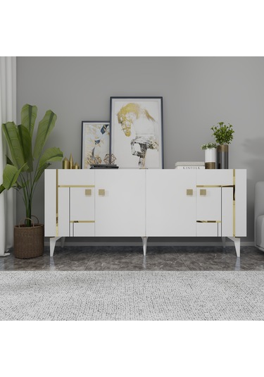 Maddera Konsol Beyaz-altın