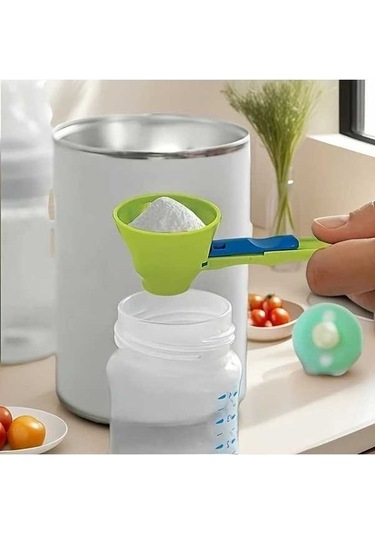 Trendooze Green 2si1 Protein Ölçeği Kayar Huni Mutfak Gadget İçecek Ölçer Yeşil Yeşil