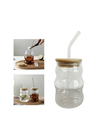 Suntek Milkshake Beer Için Cam Kavanoz Drinkware Temizle B B