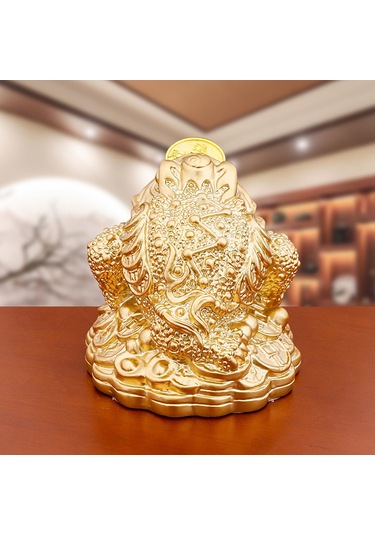 Suntek Para Kurbağa Heykeli Feng Shui Dekor Masaüstü Süsleme İsteğe Bağlı