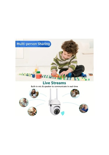 Xuweiwei Jooan Kablosuz Renkli Gece Görüşlü Ab2 32g Card Güvenlik Kamerası Çift Yönlü Ses Dönebilir Hareket Algılama Wifi 1080p Hd