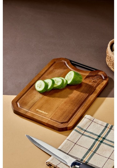Cooker Lüx 30x22 Cm Akasya Ağacı Kesme Tahtası Kahverengi