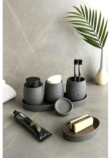 Primanova Clista 5'li Banyo Seti - Antrasit Antrasit